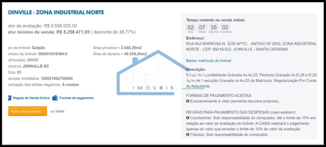 Imóvel Comercial de 2048m² no bairro Zona Industrial Norte, em Joinville | Eu Corretor