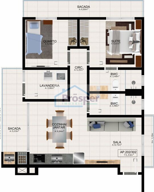 Apartamento de 2 quartos, 81m² no bairro Guanabara, em Joinville | Eu Corretor