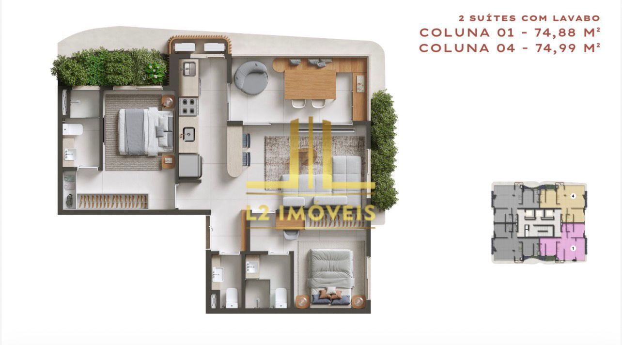 Apartamento, 2 quartos, 74 m² - Foto 4