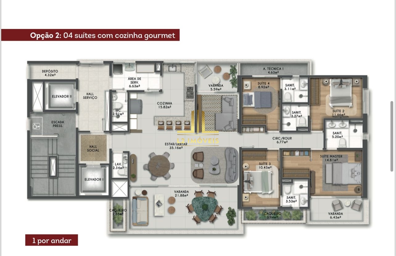 Apartamento à venda com 4 quartos, 180m² - Foto 5