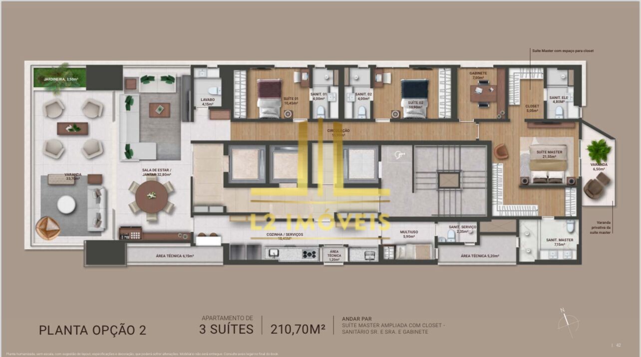 Apartamento à venda com 4 quartos, 210m² - Foto 7