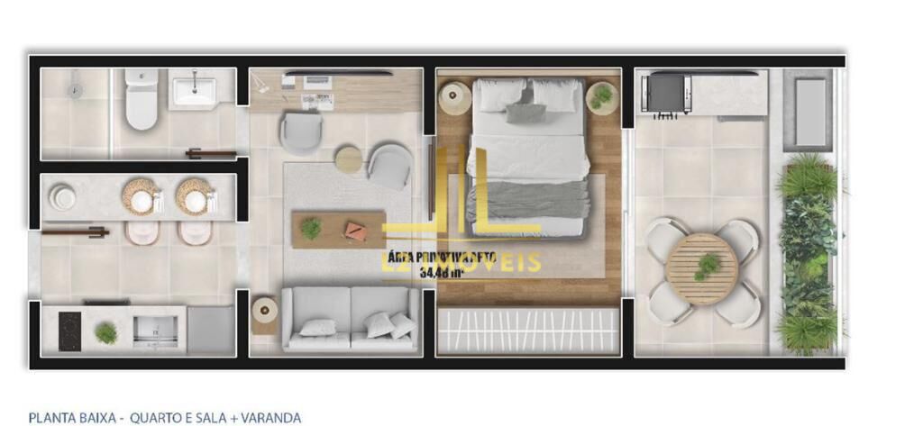Apartamento, 1 quarto, 34 m² - Foto 4