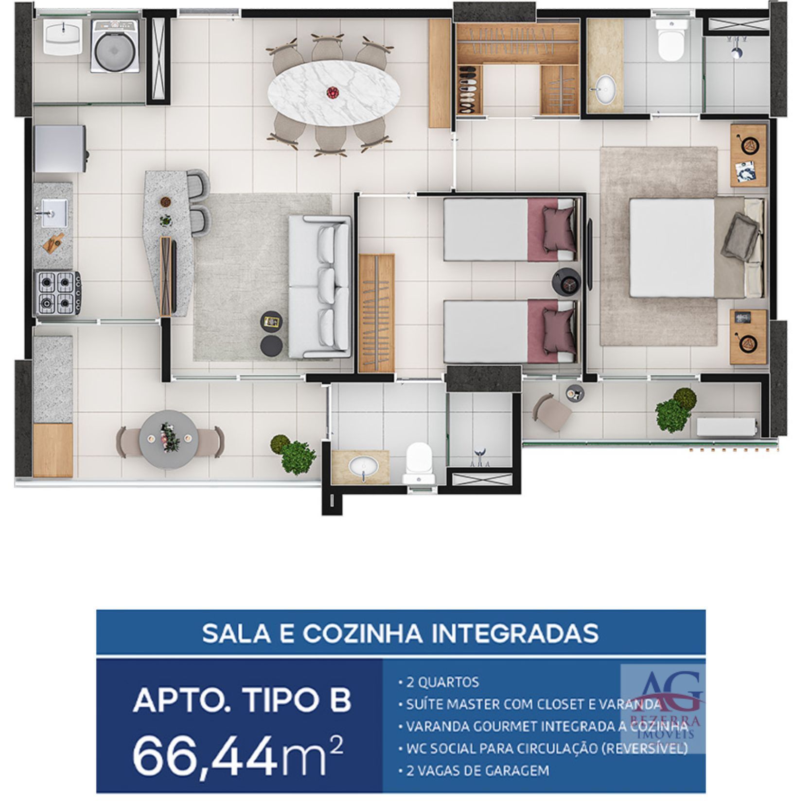 Apartamento à venda com 2 quartos, 66m² - Foto 6