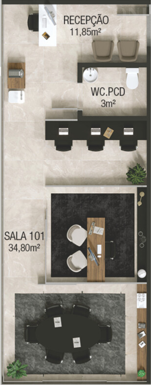 Sala Comercial de 44m² no bairro Centro, em Chapecó | Eu Corretor