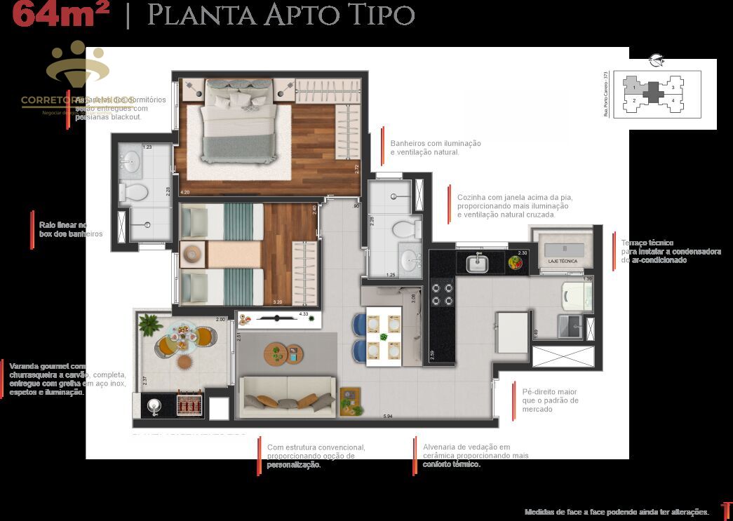 Apartamento, 2 quartos, 64 m² - Foto 7