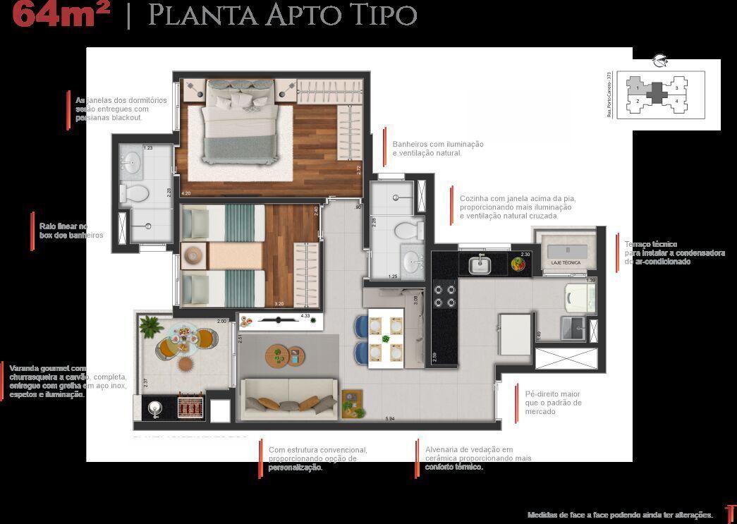 Apartamento, 2 quartos, 64 m² - Foto 7