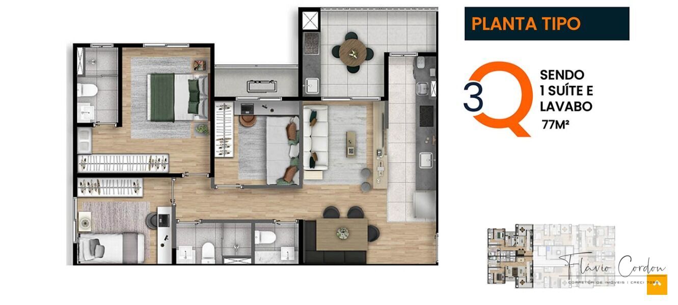 Apartamento à venda com 3 quartos, 77m² - Foto 17