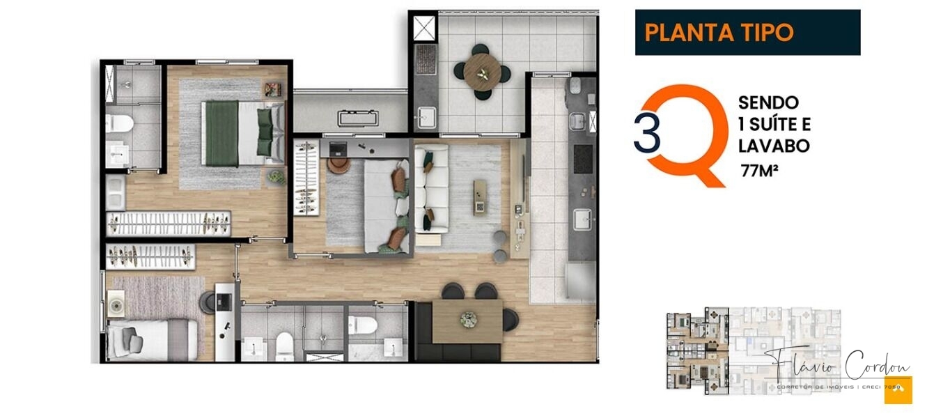 Apartamento à venda com 3 quartos, 59m² - Foto 13