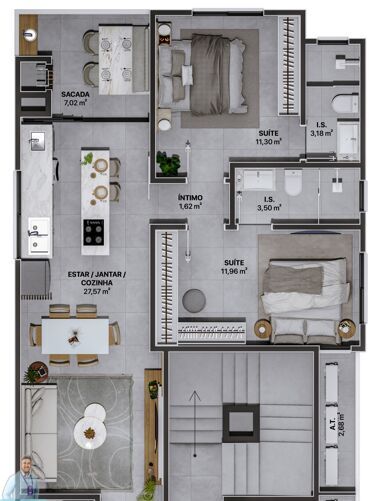 Apartamento, 2 quartos, 80 m² - Foto 26