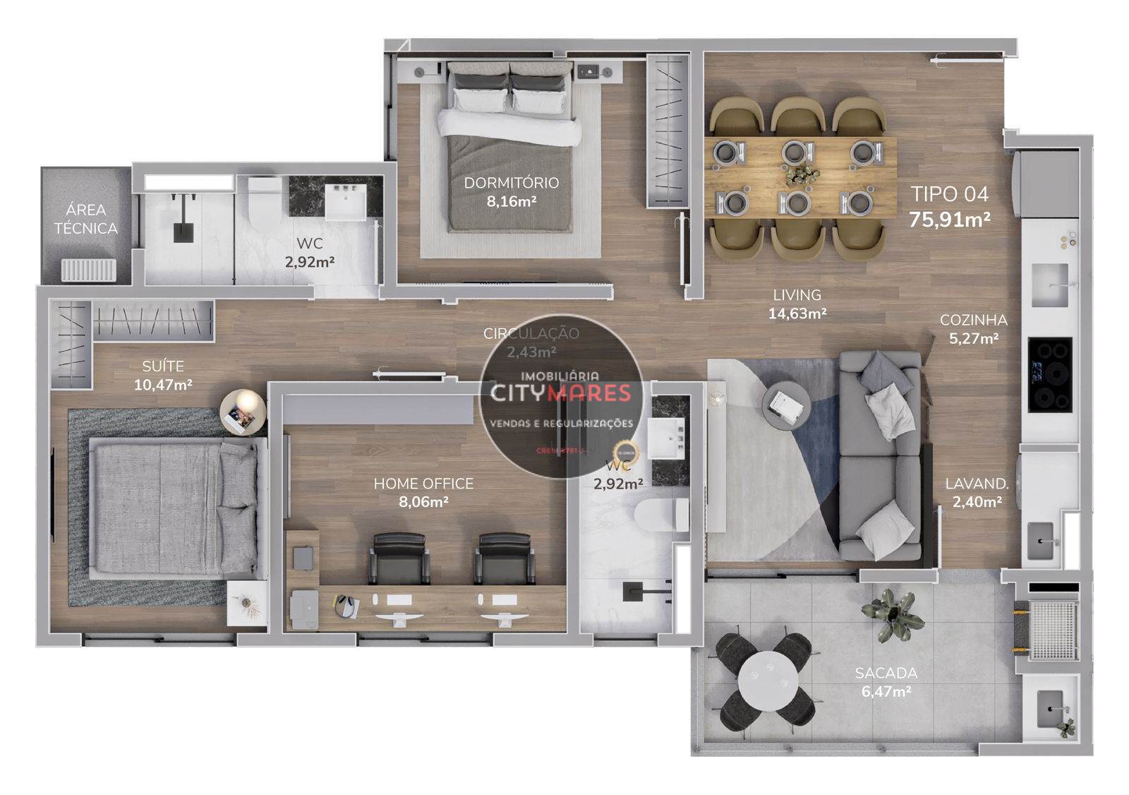 Apartamento à venda com 3 quartos, 75m² - Foto 25