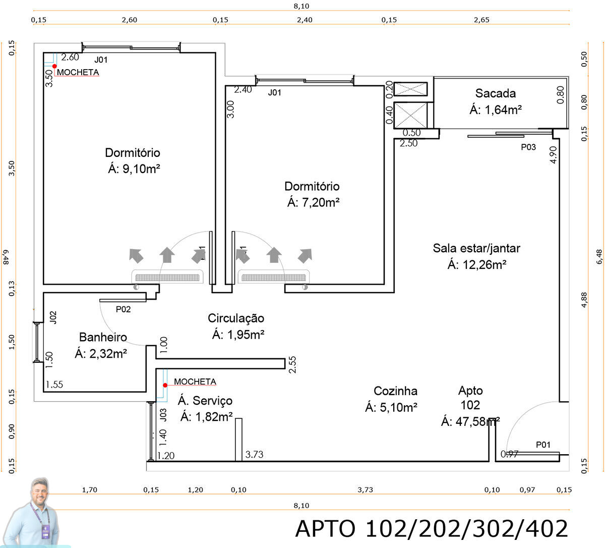 Apartamento, 2 quartos, 47 m² - Foto 9