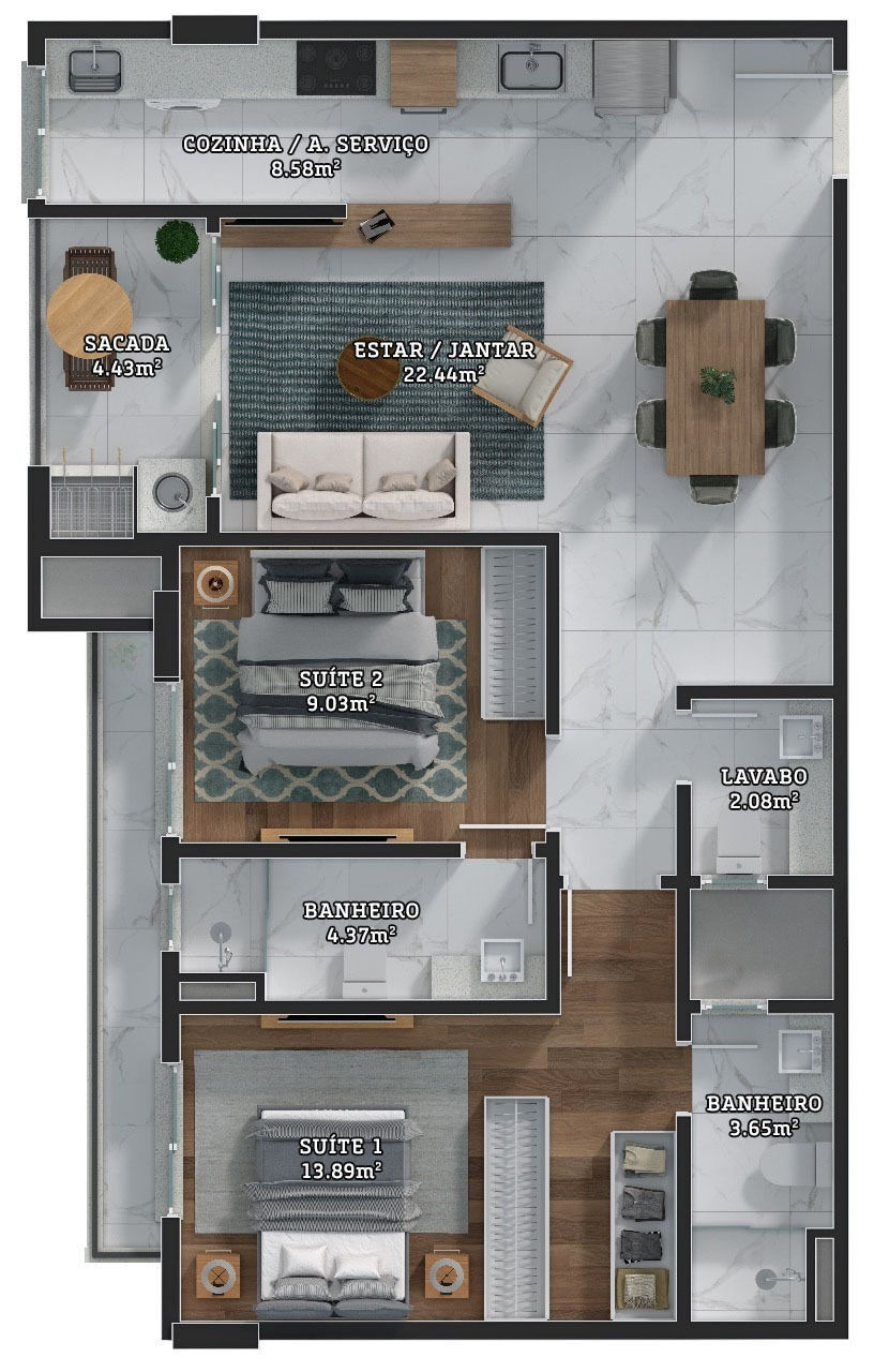 Apartamento, 2 quartos, 79 m² - Foto 19