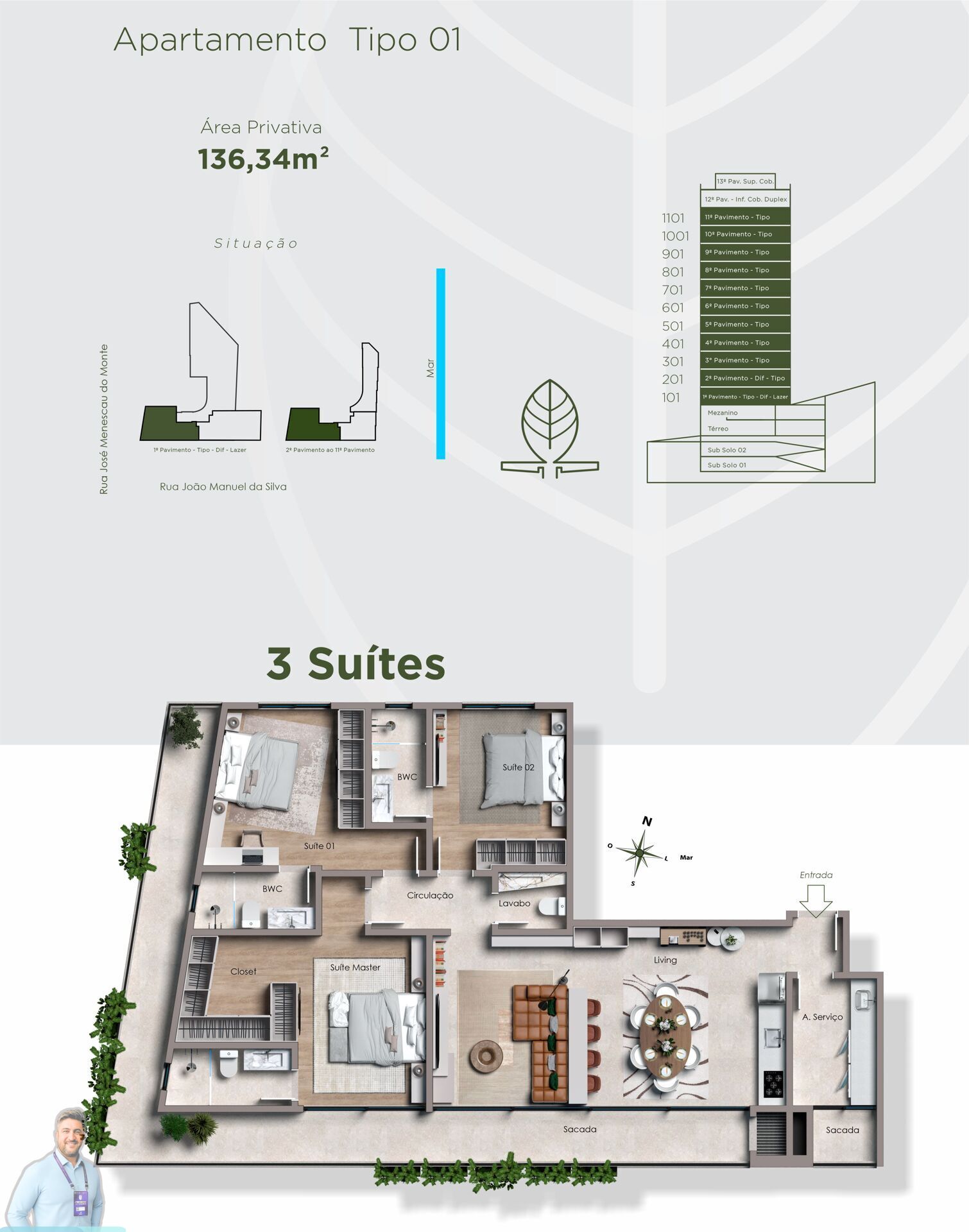 Apartamento, 3 quartos, 137 m² - Foto 13