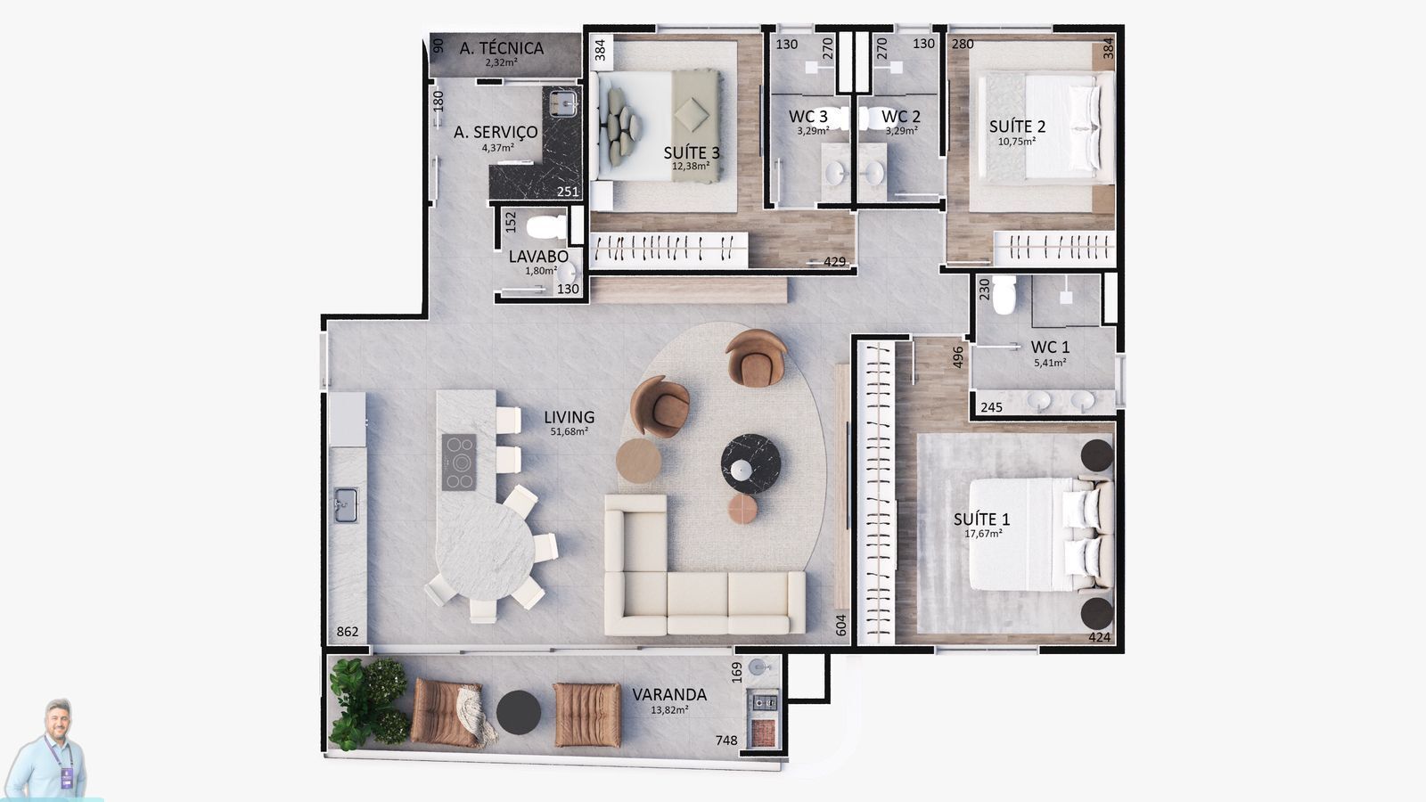 Apartamento, 3 quartos, 169 m² - Foto 15