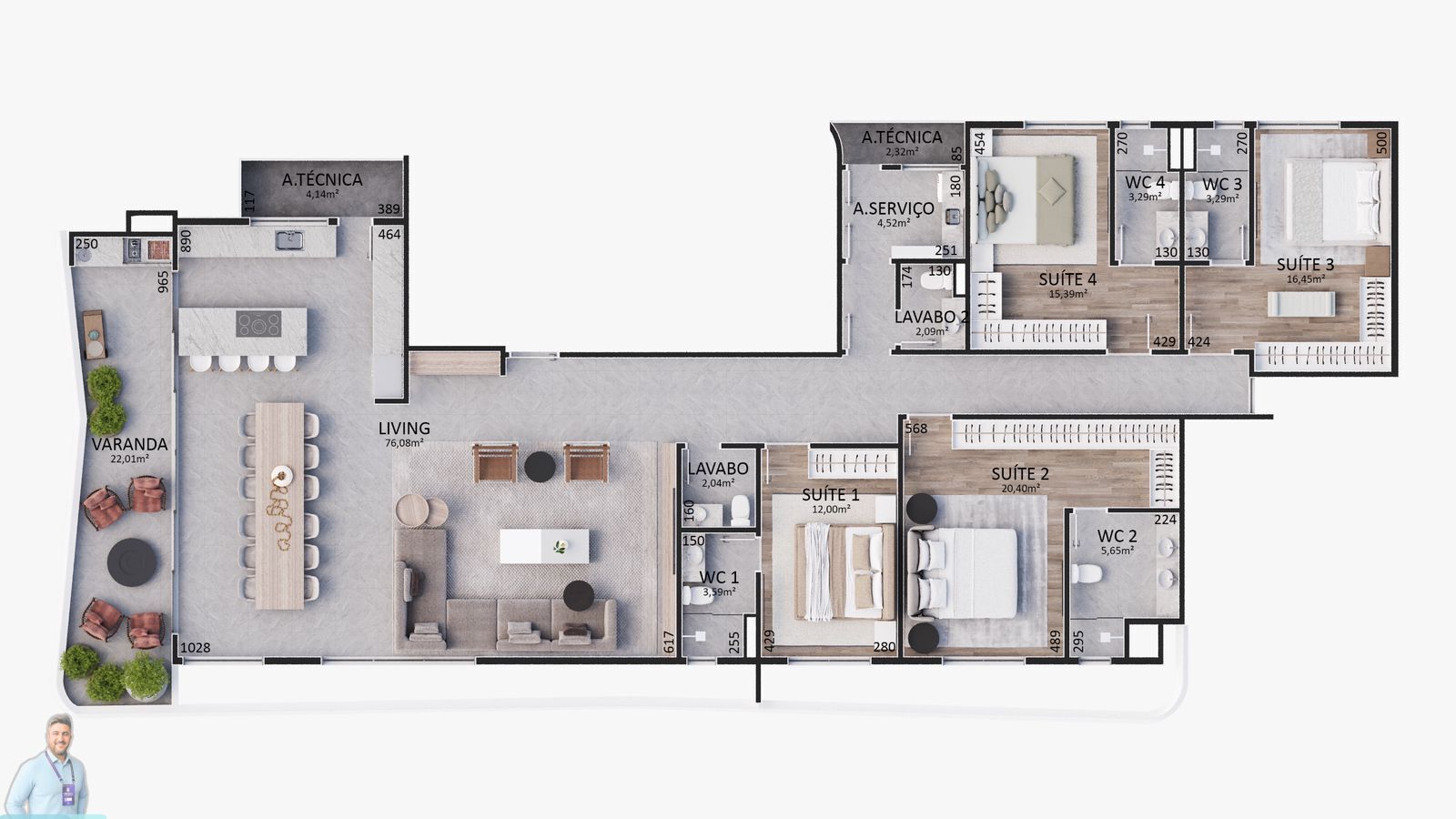 Apartamento, 3 quartos, 169 m² - Foto 16