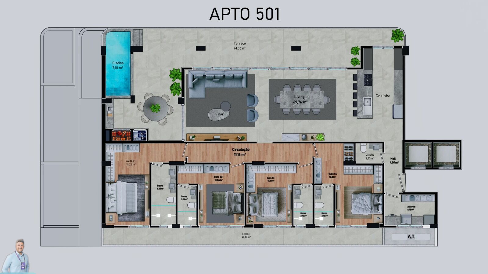 Apartamento, 4 quartos, 298 m² - Foto 9