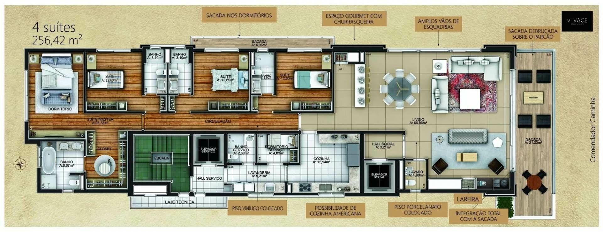 Apartamento à venda com 4 quartos, 256m² - Foto 5