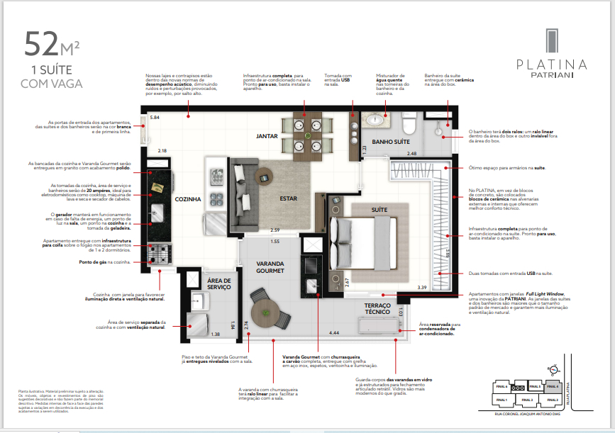 Apartamento à venda com 2 quartos, 52m² - Foto 9