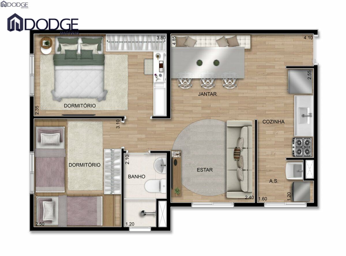 Apartamento à venda com 2 quartos, 43m² - Foto 2