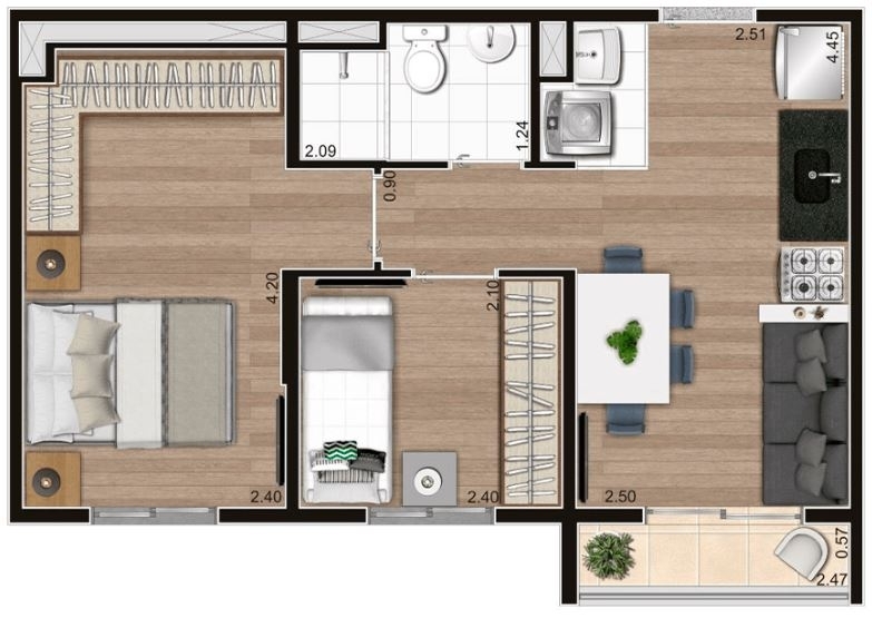 Apartamento à venda com 2 quartos, 38m² - Foto 11