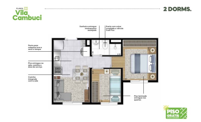 Apartamento à venda com 2 quartos, 32m² - Foto 10