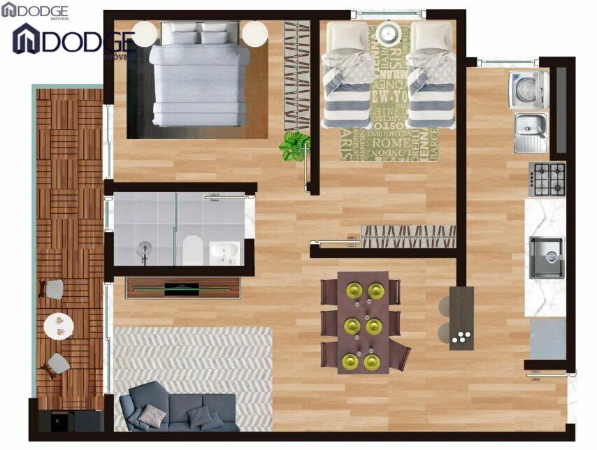 Apartamento à venda com 2 quartos, 56m² - Foto 3