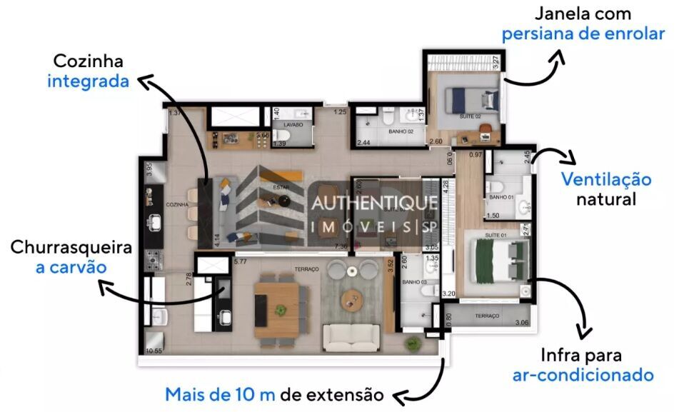 Apartamento à venda com 3 quartos, 128m² - Foto 22