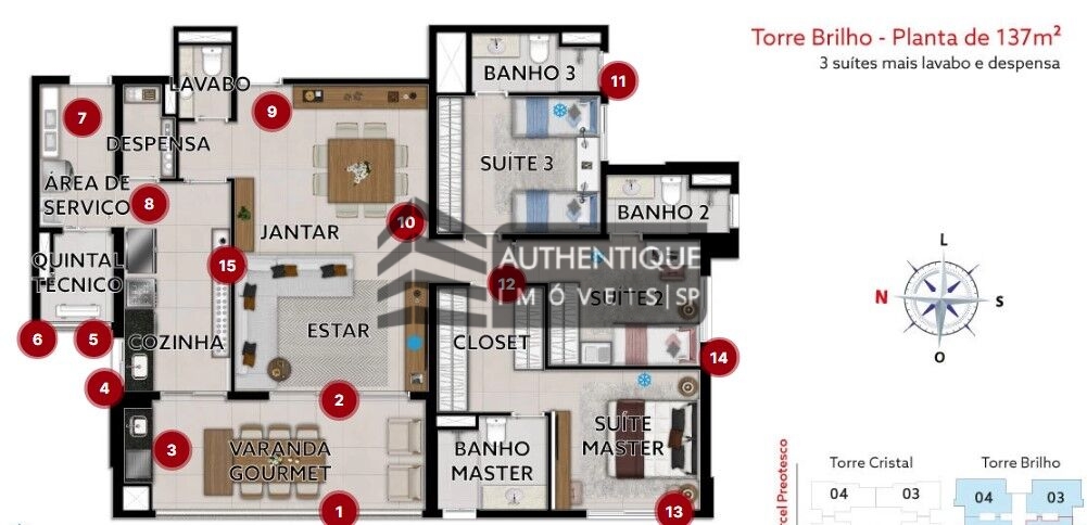 Apartamento à venda com 3 quartos, 137m² - Foto 33