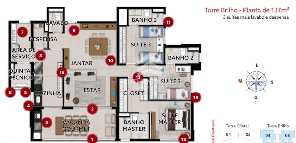 Apartamento, 3 quartos, 137 m² - Foto 33