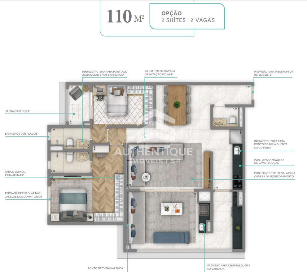 Apartamento, 2 quartos, 110 m² - Foto 21