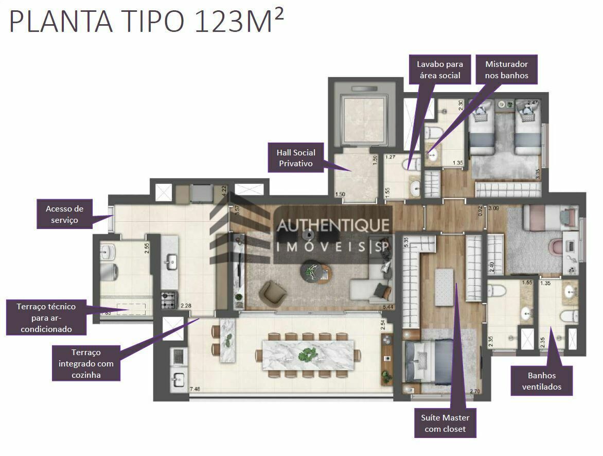 Apartamento à venda com 3 quartos, 123m² - Foto 9