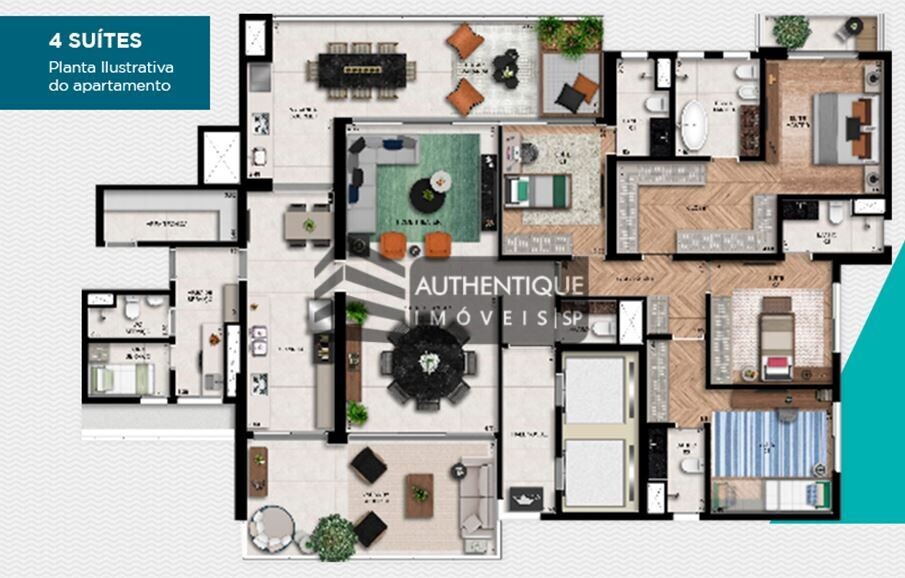 Apartamento à venda com 4 quartos, 282m² - Foto 3