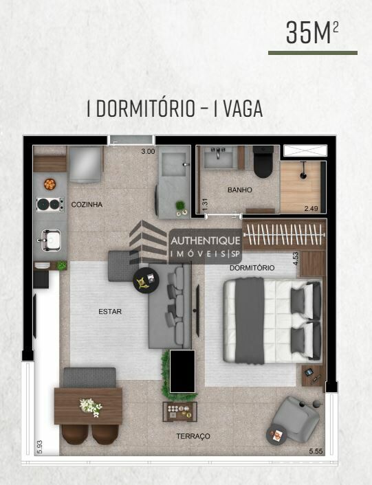 Apartamento à venda com 1 quarto, 36m² - Foto 15