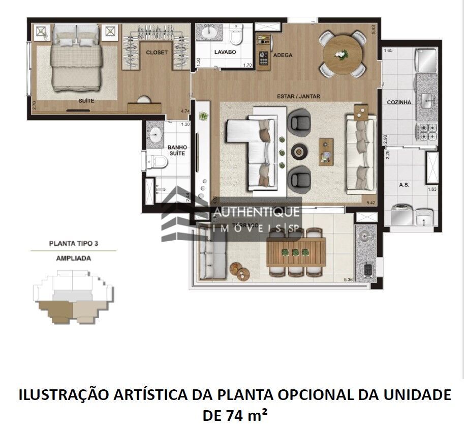 Apartamento à venda com 2 quartos, 74m² - Foto 16