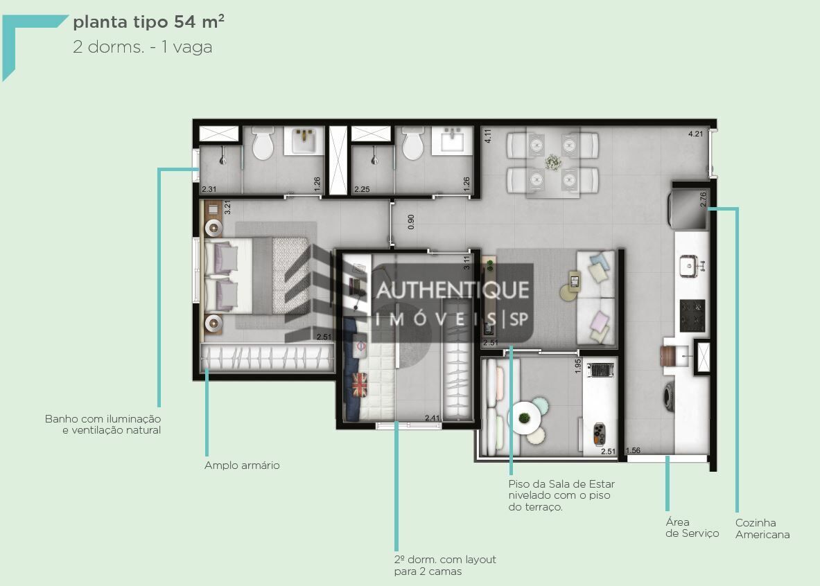 Apartamento à venda com 2 quartos, 54m² - Foto 27