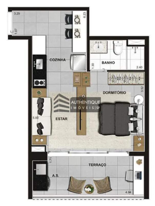 Apartamento à venda com 1 quarto, 42m² - Foto 46