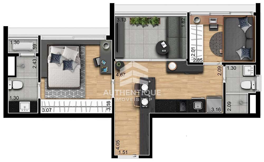 Apartamento, 2 quartos, 48 m² - Foto 15