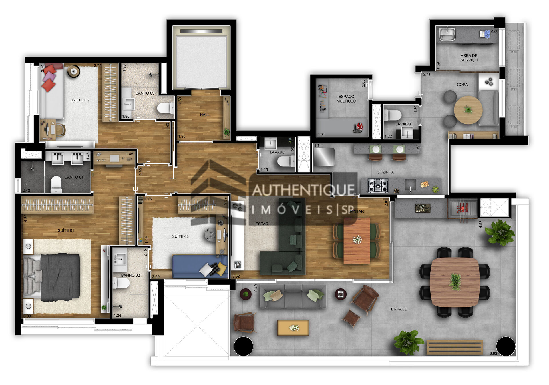 Apartamento à venda com 3 quartos, 154m² - Foto 34