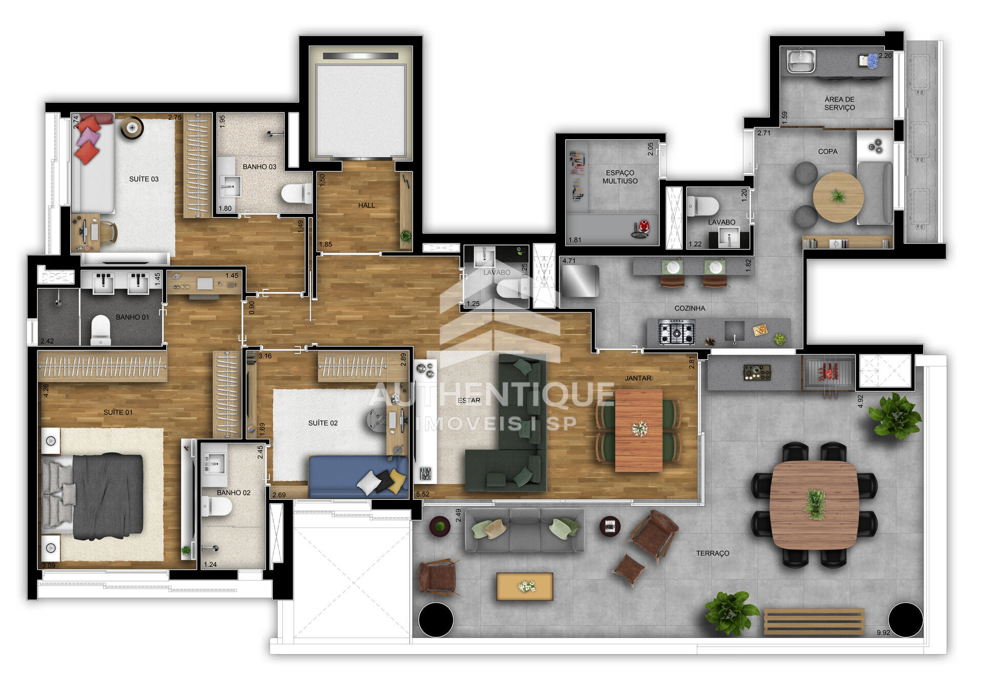 Apartamento, 3 quartos, 154 m² - Foto 45