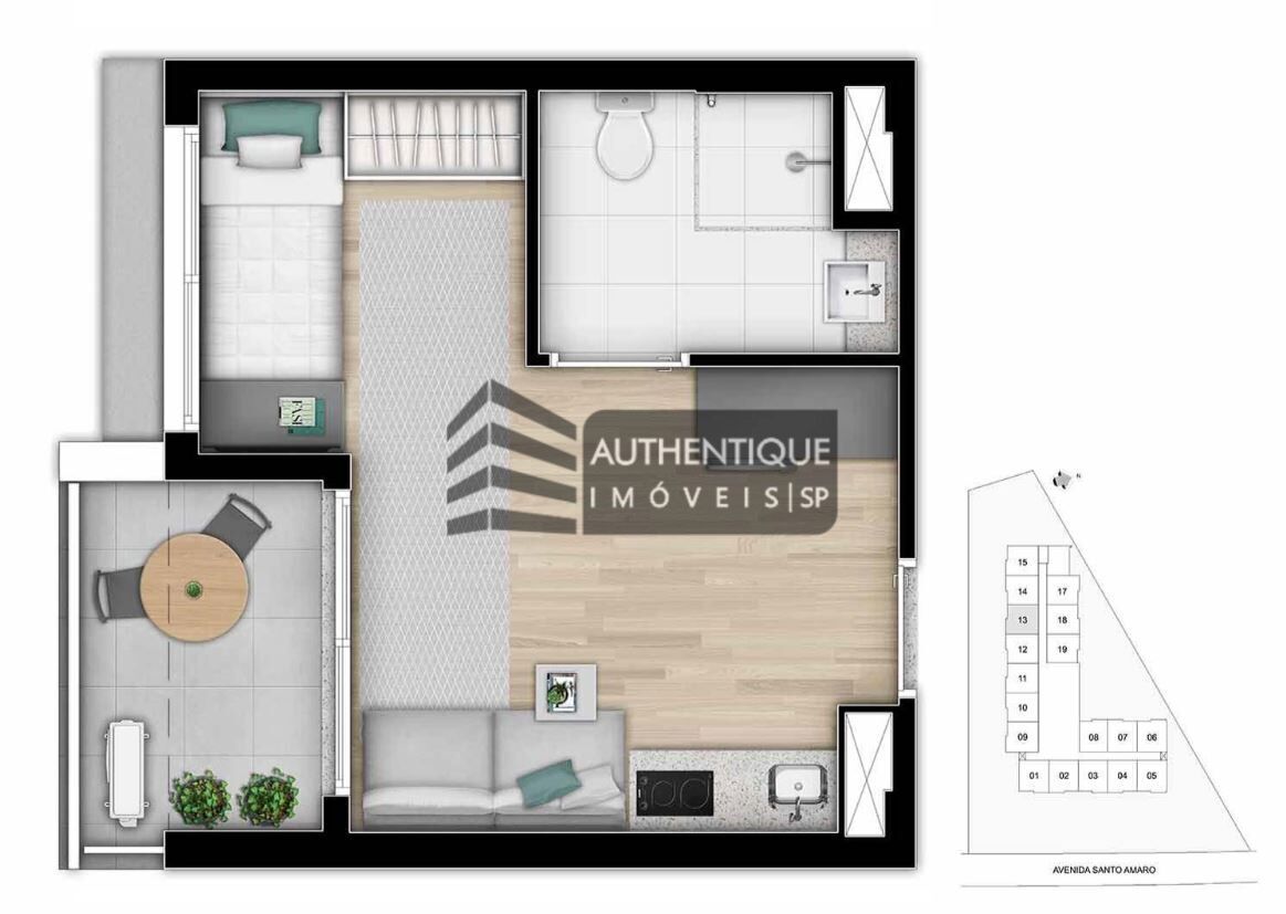 Apartamento à venda com 1 quarto, 26m² - Foto 45