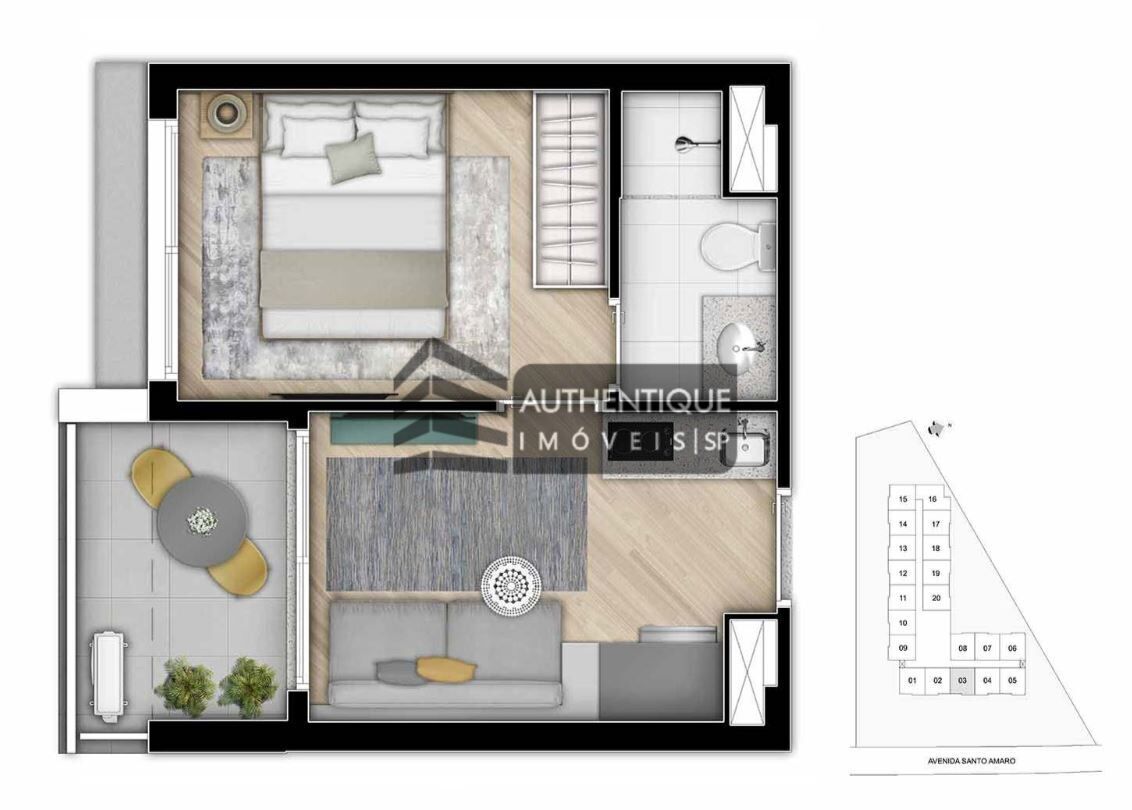 Apartamento à venda com 1 quarto, 26m² - Foto 43