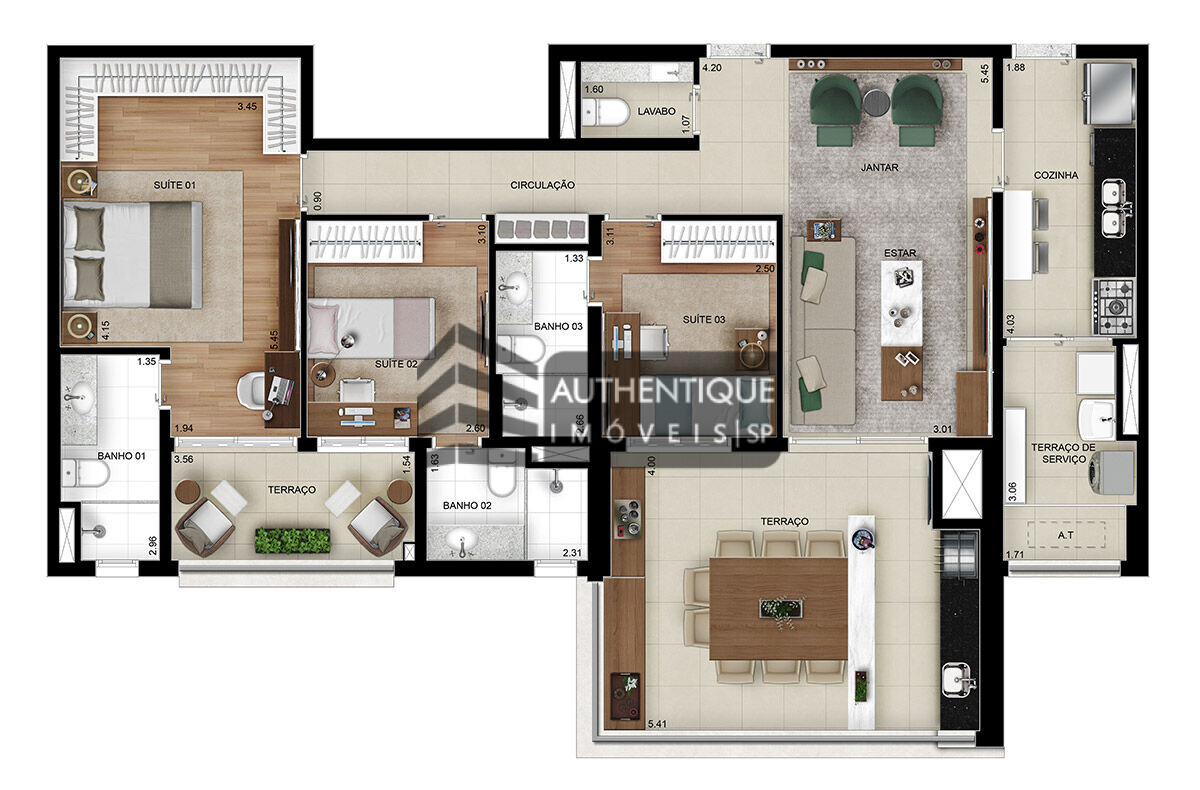 Apartamento à venda com 3 quartos, 129m² - Foto 30