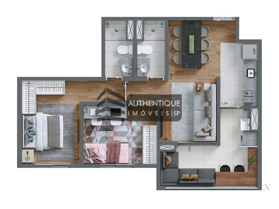 Apartamento à venda com 2 quartos, 59m² - Foto 34