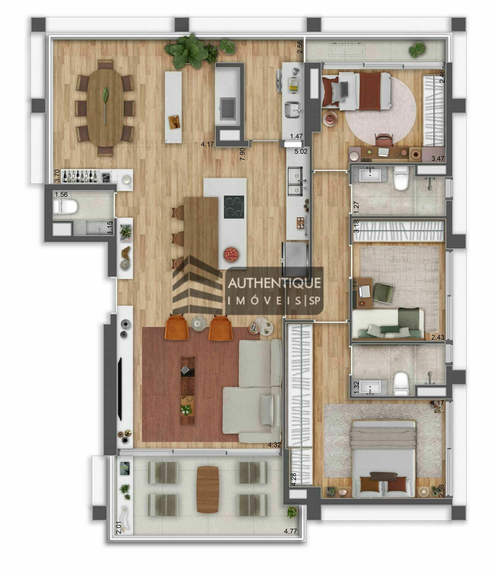 Apartamento à venda com 3 quartos, 126m² - Foto 21