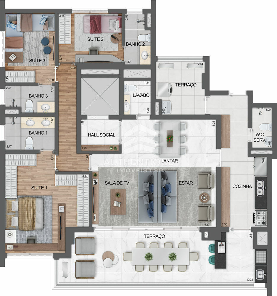 Apartamento, 3 quartos, 156 m² - Foto 32