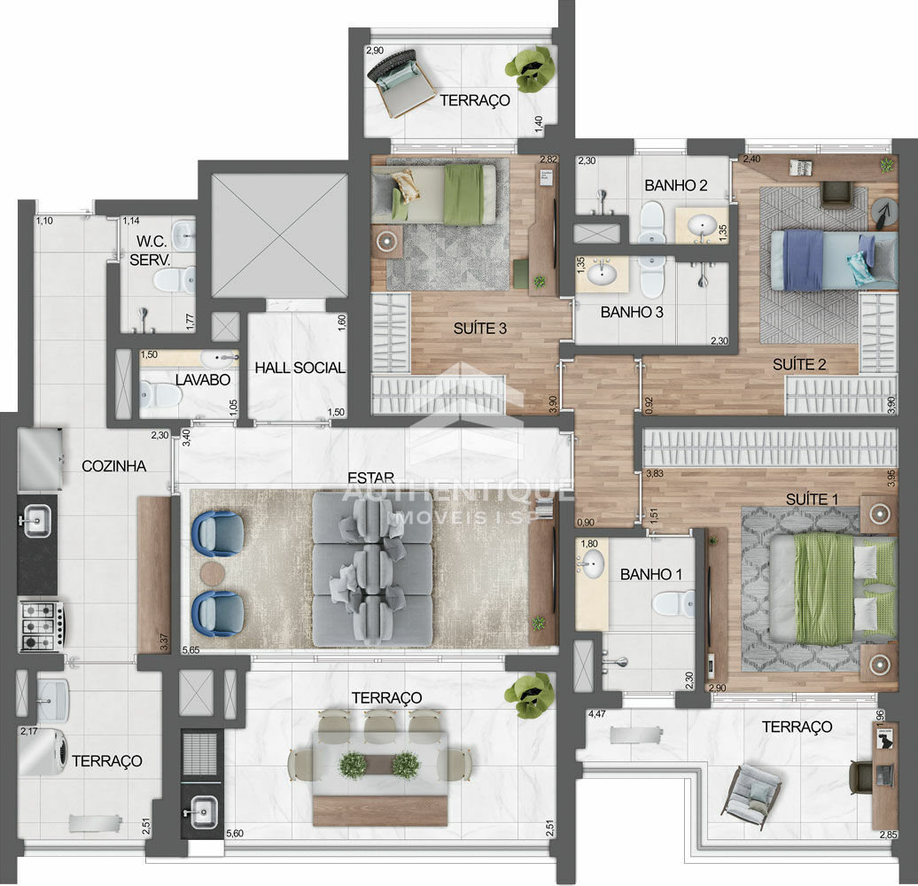Apartamento, 3 quartos, 156 m² - Foto 34