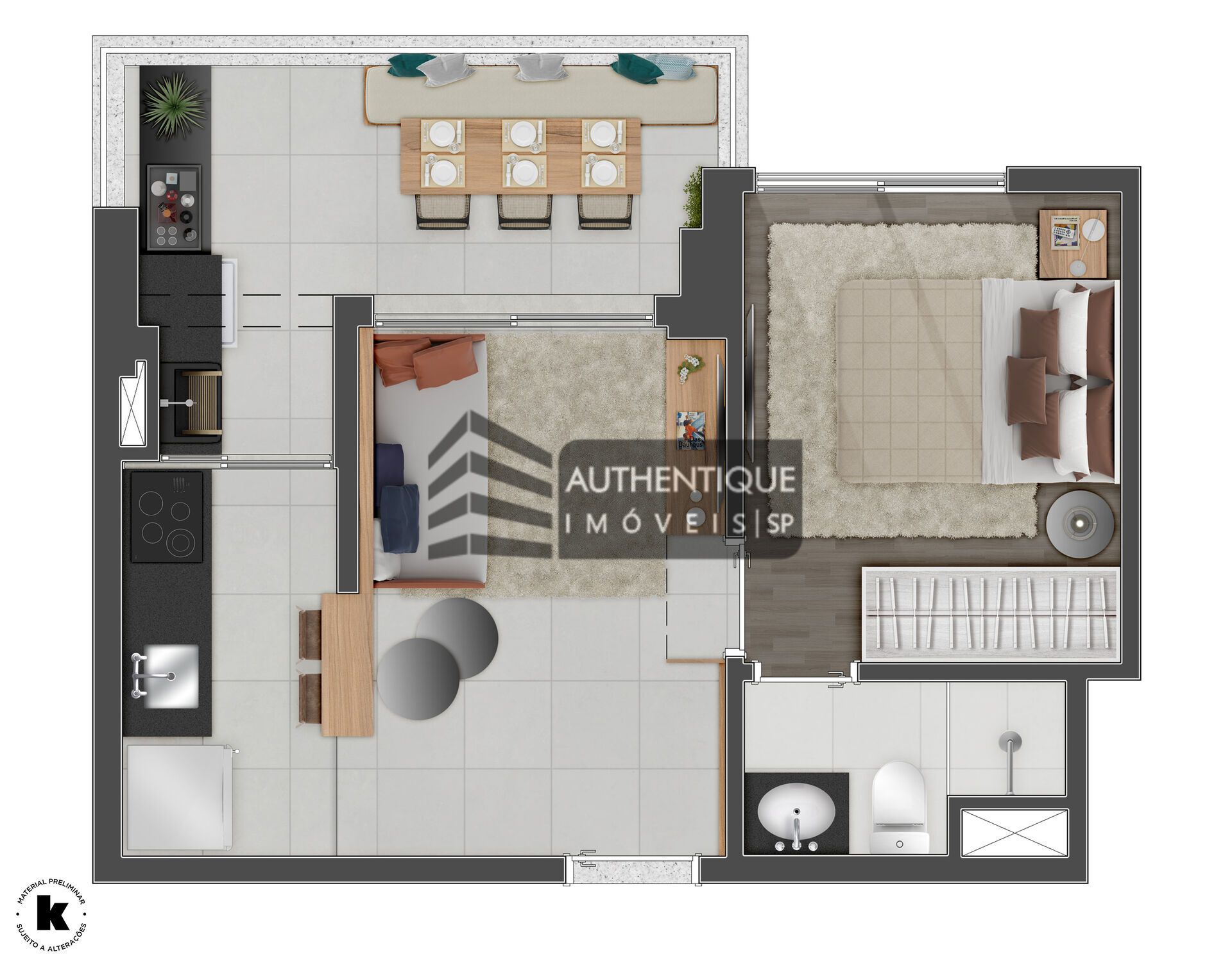 Apartamento à venda com 1 quarto, 37m² - Foto 8