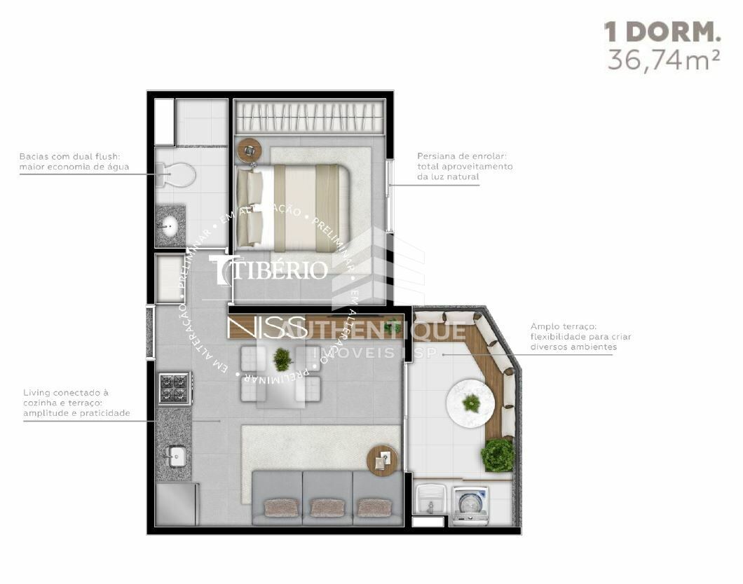 Apartamento, 1 quarto, 36 m² - Foto 17