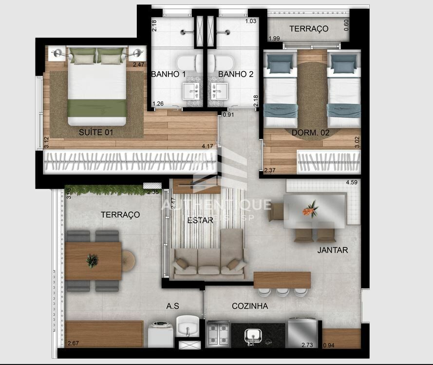 Apartamento, 2 quartos, 56 m² - Foto 21