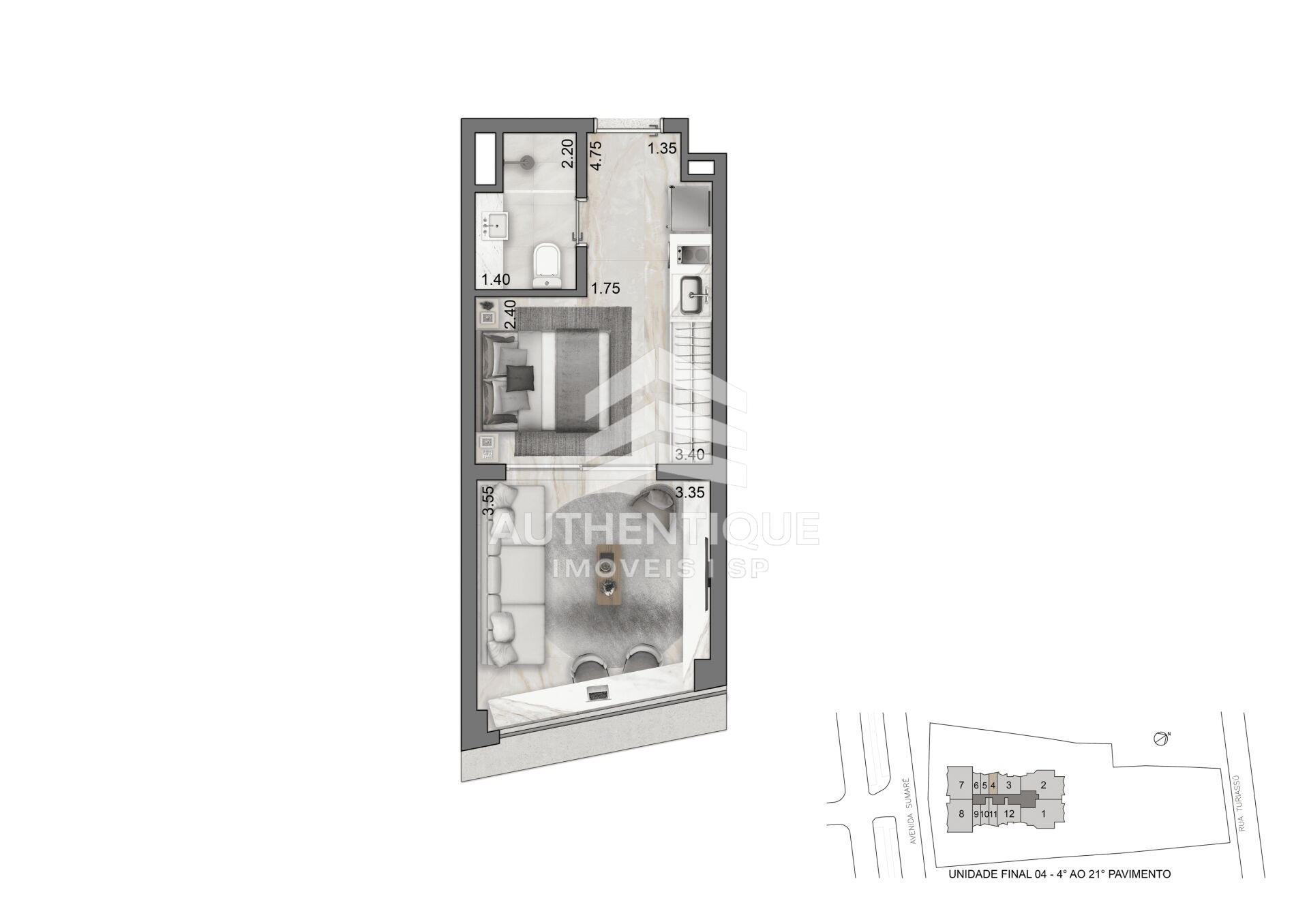 Apartamento, 1 quarto, 55 m² - Foto 23